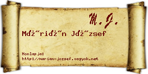 Márián József névjegykártya