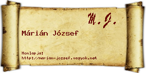 Márián József névjegykártya